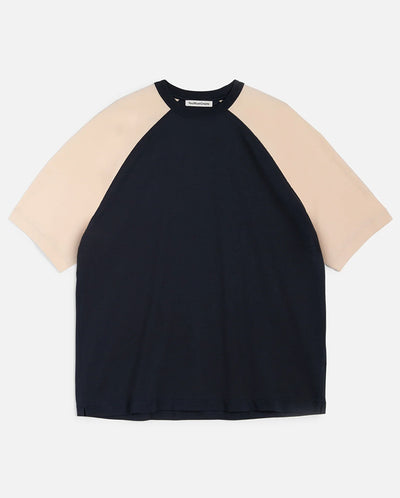 Triple Raglan Tee - Navy/Ecru
