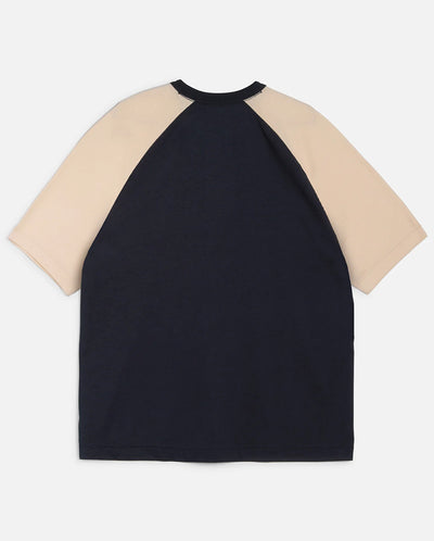 Triple Raglan Tee - Navy/Ecru