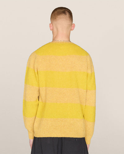 Suedehead Stripe Crew Knit Yellow/Sand