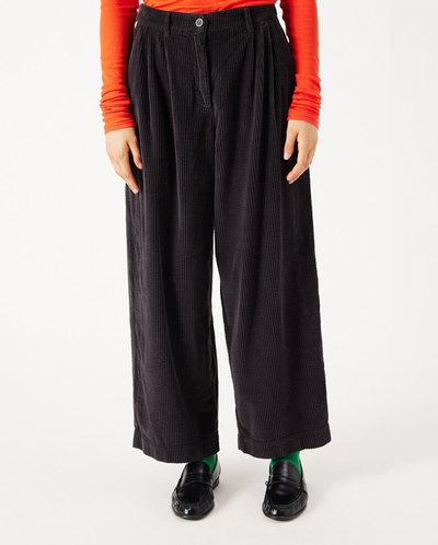 Padow Pleat Cord Trouser - Carbon