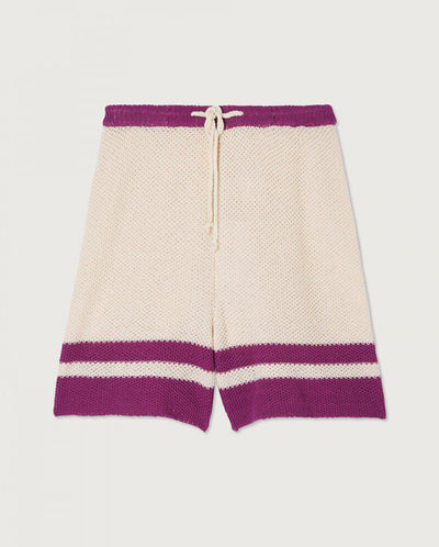 Knitted colour block Short Ecru Rose