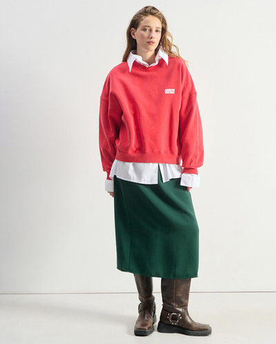 Plizzy Crew Neck Sweat - Vintage volcano