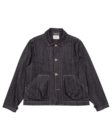 Coverall Jacket Black Overdyed Hickory