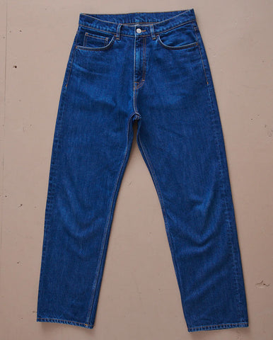 Regular Taper Kaihara Stretch Denim Mid Blue Dark Used