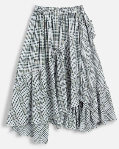 Draped Skirt Multi Check
