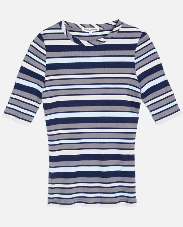 Charlotte T-Shirt - Morse Code Stripe