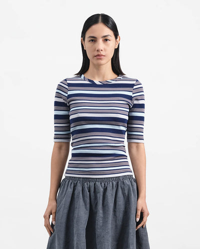 Charlotte T-Shirt - Morse Code Stripe