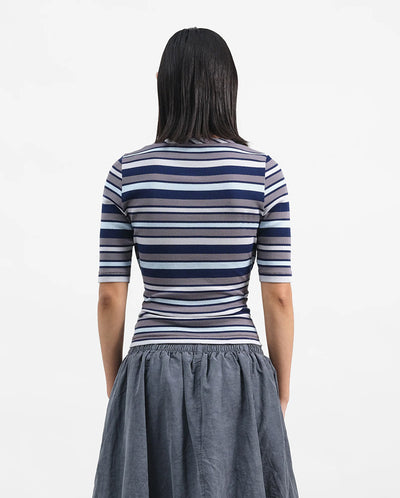 Charlotte T-Shirt - Morse Code Stripe