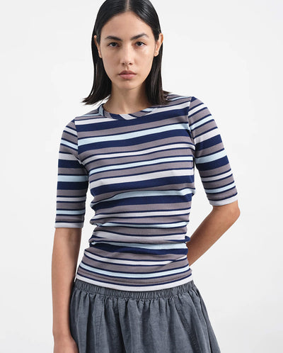 Charlotte T-Shirt - Morse Code Stripe