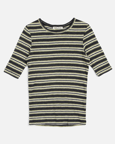 Charlotte S/S Stripe Tee BLACK MULTI