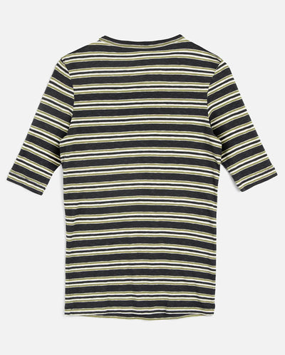 Charlotte S/S Stripe Tee BLACK MULTI