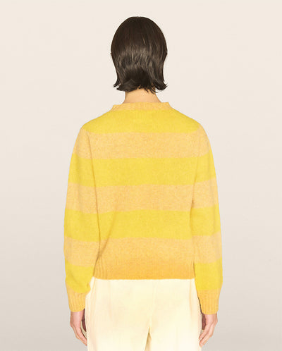 Suedehead Stripe Crew Neck Yellow/Sand