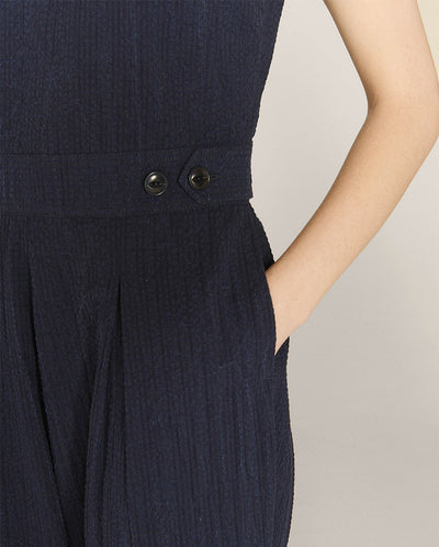 Jojo Seersucker Jumpsuit NAVY