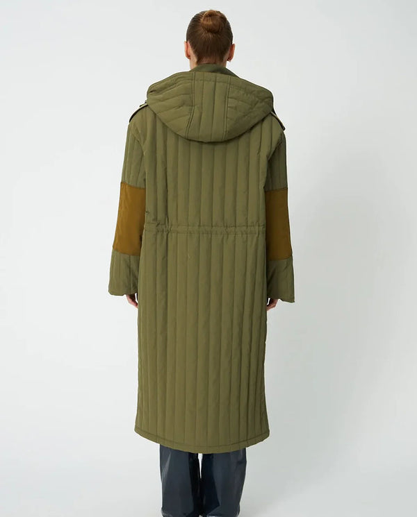 Quilted Parka Coat - Army