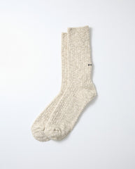 Slub Crew Socks - Light Grey