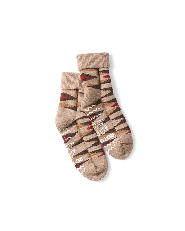 Merino Wool Room Slipper socks - L.Brown