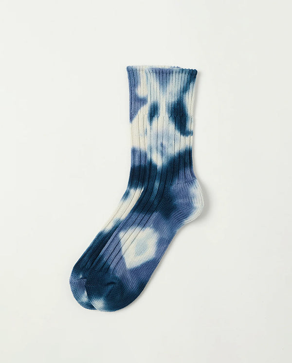 Tie Dye Rib Socks - Blue / Indigo