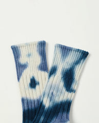 Tie Dye Rib Socks - Blue / Indigo