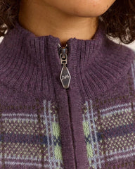 Saffy Merino Wool Cardigan - Brushed Check