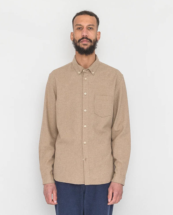 Relaxed Fit Shirt Taupe Flannel