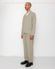 WIDE FIT TROUSER  - SILVER SAGE HERRINGBONE