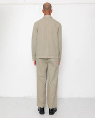 WIDE FIT TROUSER  - SILVER SAGE HERRINGBONE