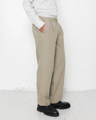 WIDE FIT TROUSER  - SILVER SAGE HERRINGBONE