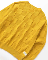 Check Knit Crewneck - Ochre
