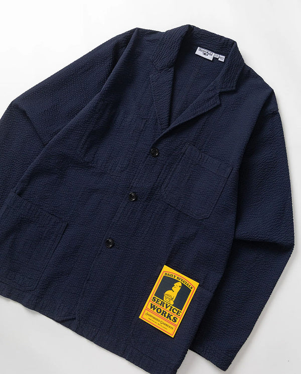 Seersucker Server Suit Jacket - Dark Navy