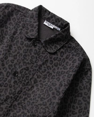 Patterned Easy Chef Shirt - Black Leopard