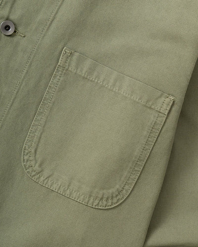Canvas Long Shop Coat - Olive