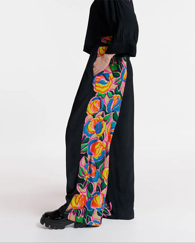 Evangeline wide Track pant BLACK