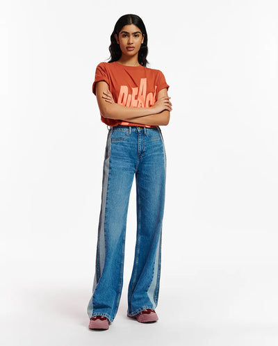 Excessive Patchwork Jean Frozen lips