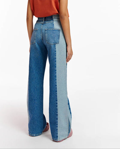 Excessive Patchwork Jean Frozen lips