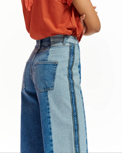 Excessive Patchwork Jean Frozen lips