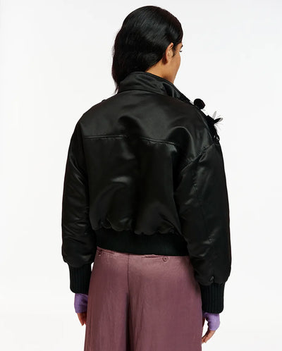 Erobo Cropped Bomber BLACK