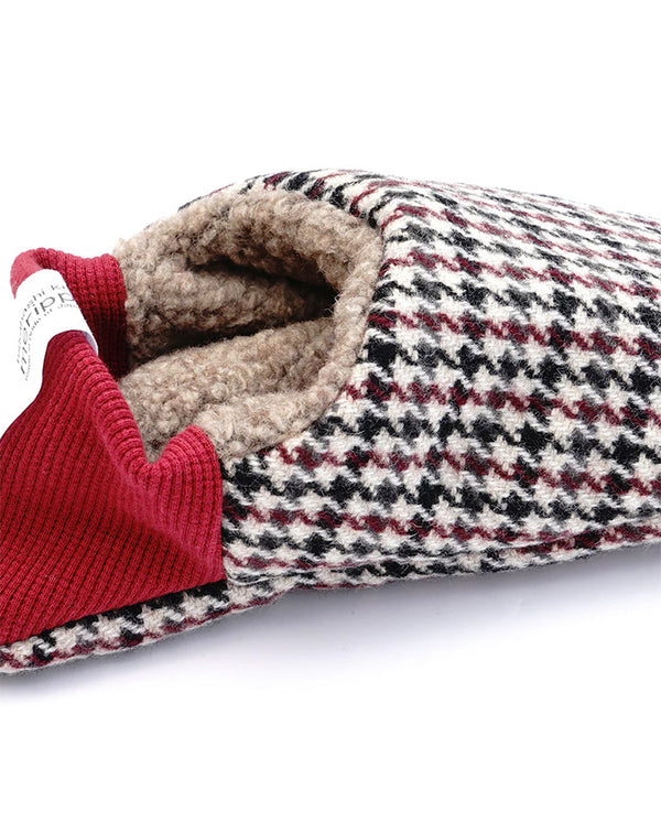 Houndstooth Check Wooly Pile Red