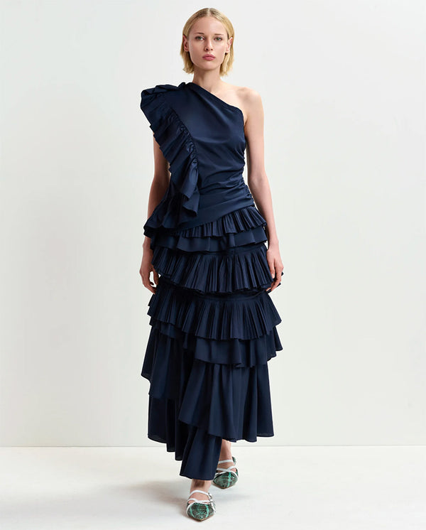 Hayden Tiered Ruffle Skirt Dark Sapphire