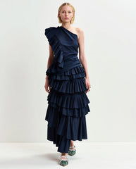 Hayden Tiered Ruffle Skirt Dark Sapphire