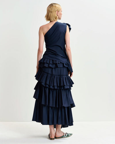 Hayden Tiered Ruffle Skirt Dark Sapphire