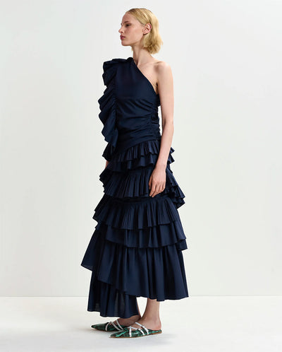 Hayden Tiered Ruffle Skirt Dark Sapphire