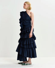 Hayden Tiered Ruffle Skirt Dark Sapphire