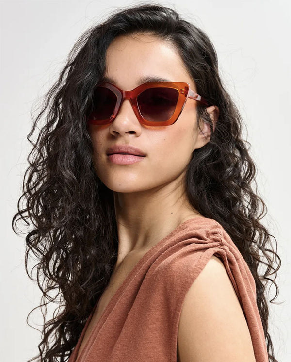Hegirl Cat Eye Sunglasses - Burnt Coral