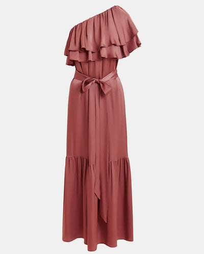 Hoenix Asymetric Dress - Burnt Coral