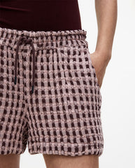 Ferratelle Drizzle Waffle Shorts - Burgundy