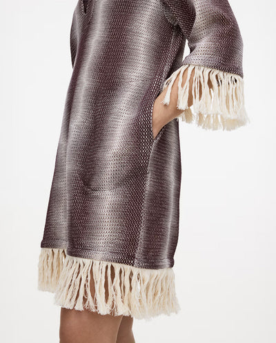Echo Aya Net Dress with Fringe - Chocolate