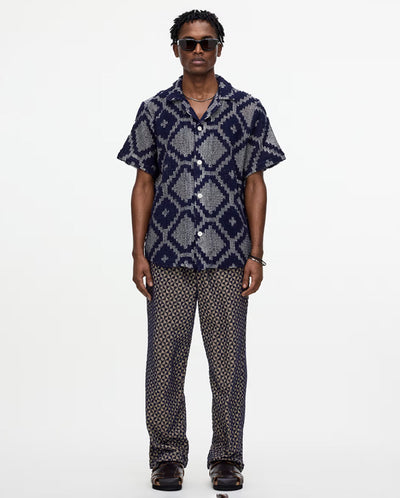 Trastevere Cuba Crochet Shirt - Navy Print
