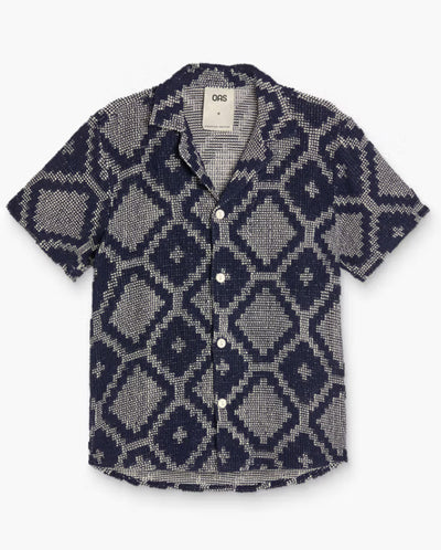 Trastevere Cuba Crochet Shirt - Navy Print