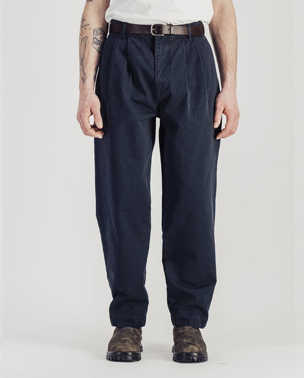 Double Pleats Flannel pants - dark grey melange