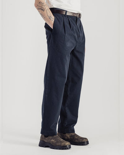Double Pleats Flannel pants - dark grey melange